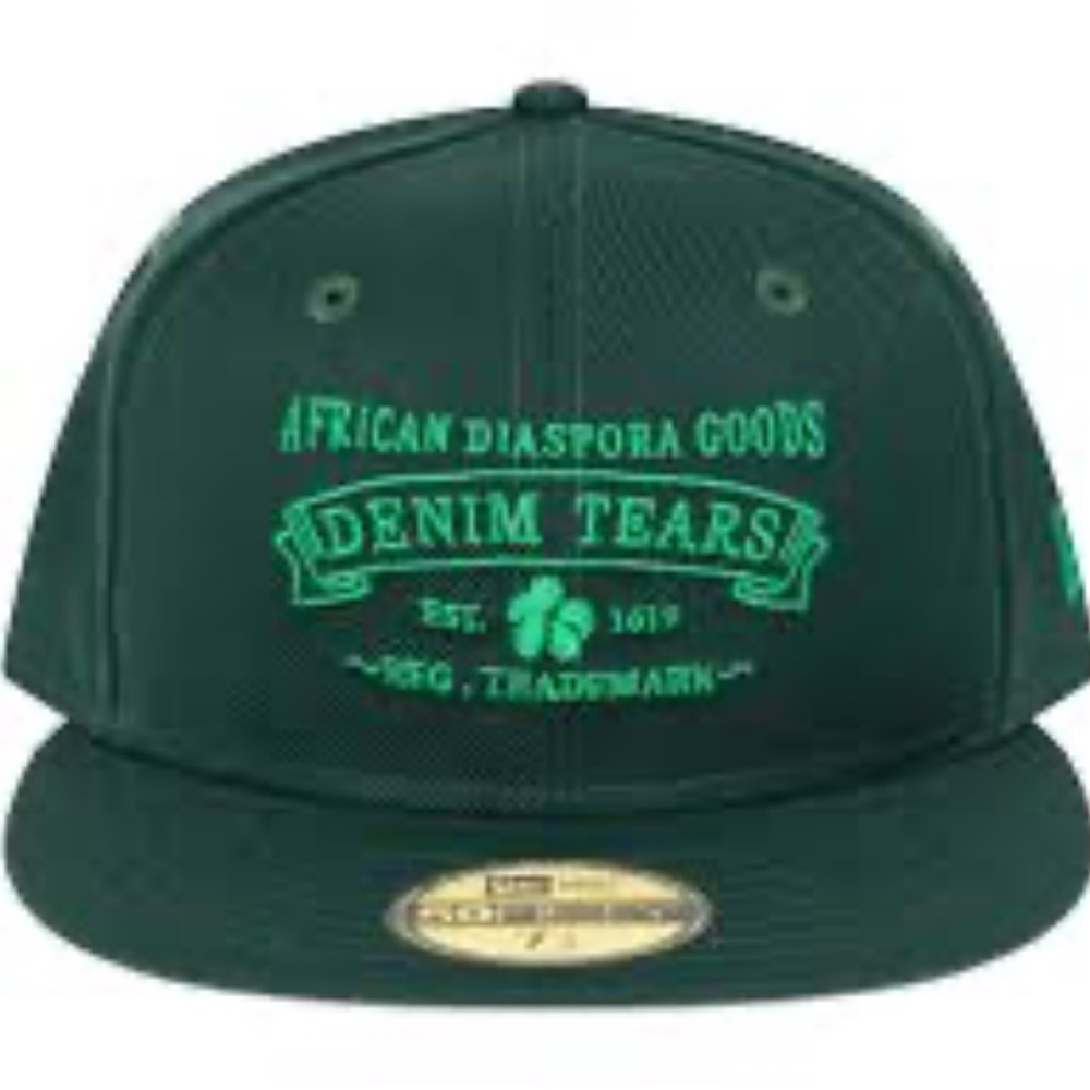 Denim Tears NWT ADG x New Era 59Fifty fitted hat in green. Size 7 1/2